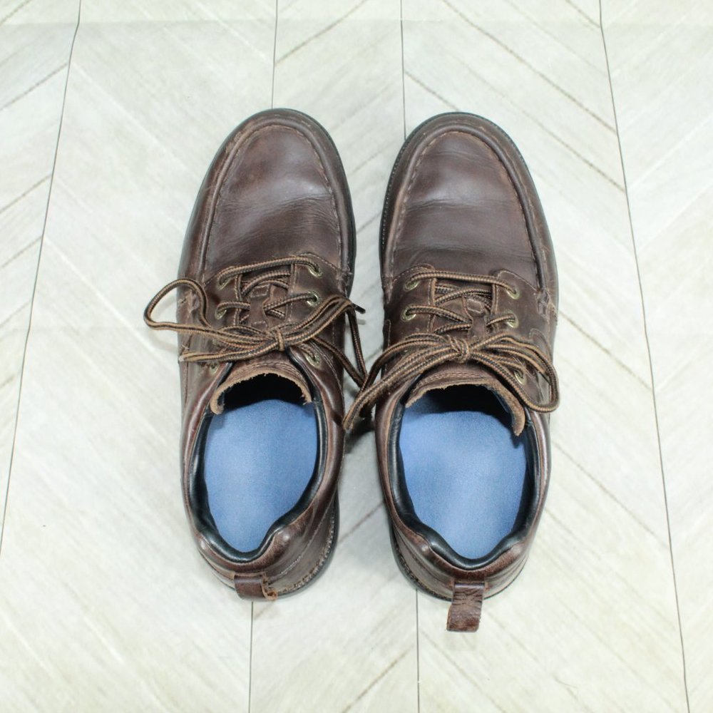 LL BEAN Brown Leather Waterproof Lace Up Oxford Shoes Size 9 - Picture 7 of 8